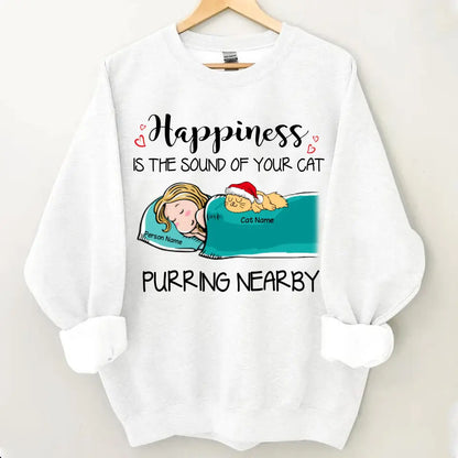 Happiness Is The Sound Of Your Cats Purring Nearby Personalized T-Shirt