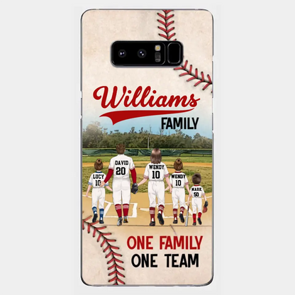 Personalisierte Baseball-Familien-Handyhülle – bis zu 3 Kinder – Geschenkidee zum Valentinstag/Geburtstag/Jahrestag/Muttertagsgeschenk für Ehefrau vom Ehemann – eine Familie, ein Team – Hülle für iPhone/Samsung