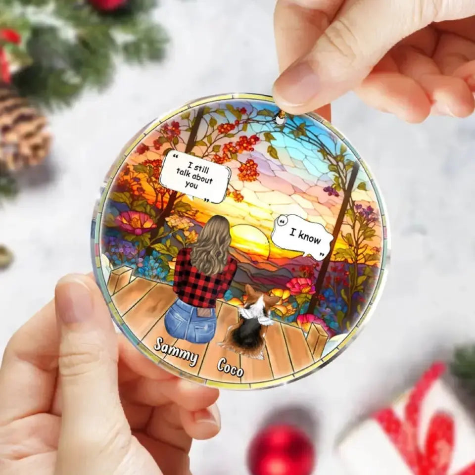 Personalisiertes Gedenk-Hunde-Acryl-Ornament – ​​bis zu 4 Haustiere – Gedenk-Geschenkidee für Hunde-/Katzen-/Kaninchen-Liebhaber – ich vermisse dich