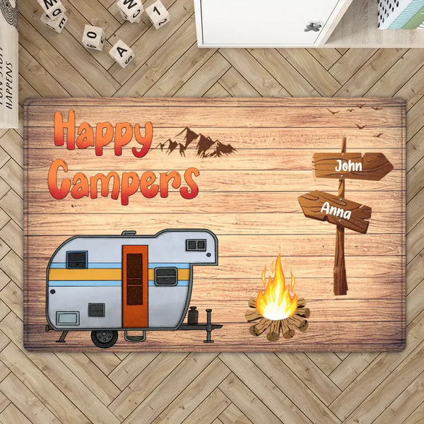 RVs Happy Campers - Personalized Doormat, Doormat Gift For Camping