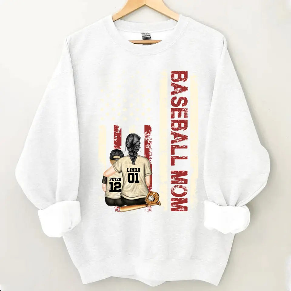 Personalized Baseball Mom Colorful Clothes Print