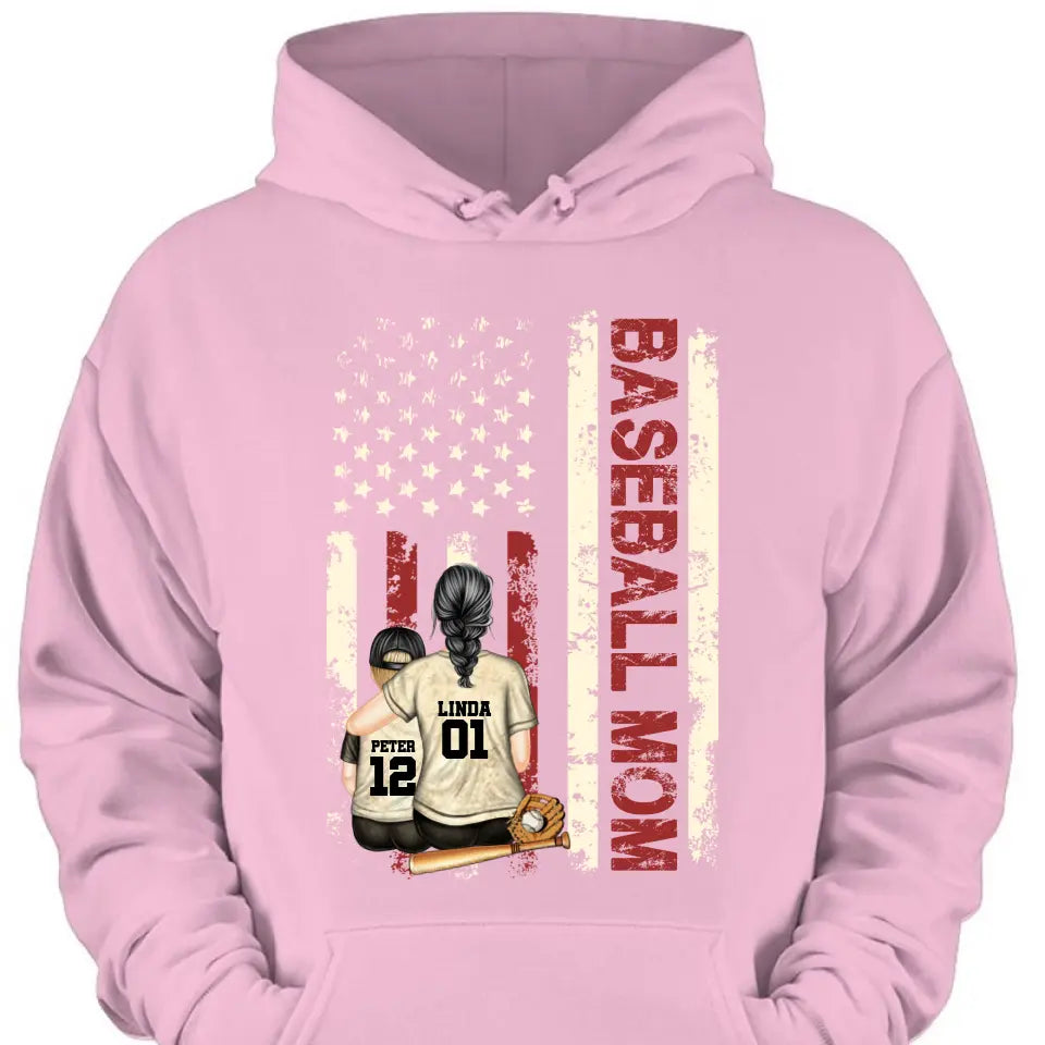 Personalized Baseball Mom Colorful Clothes Print