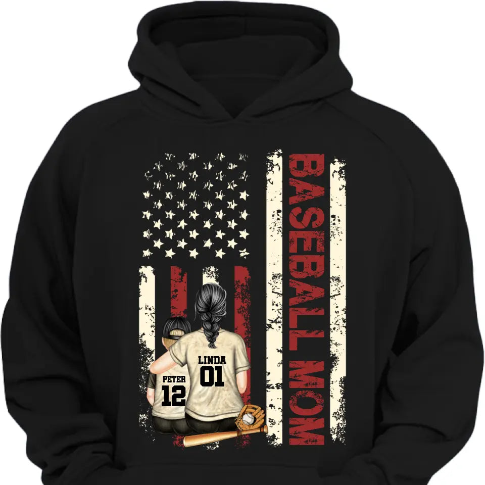 Personalized Baseball Mom Colorful Clothes Print