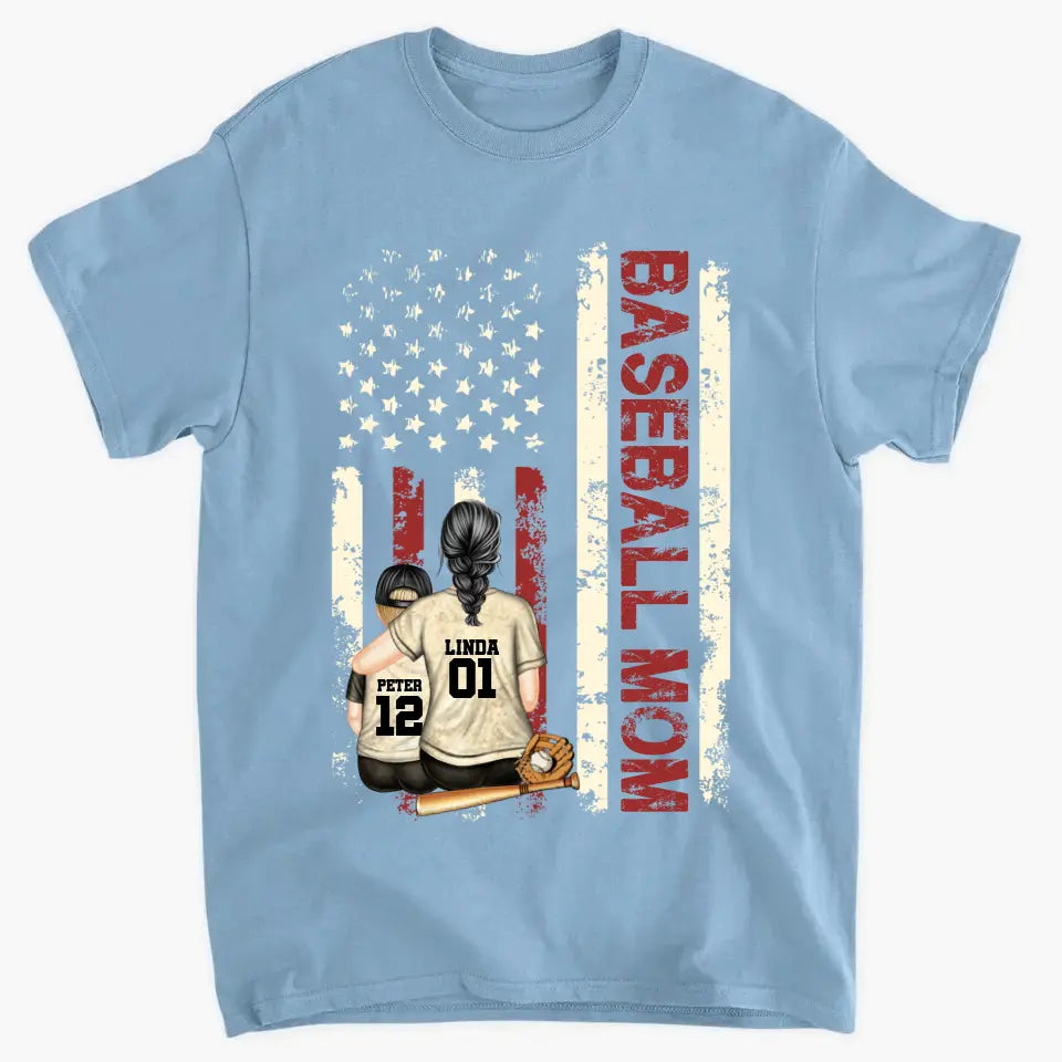 Personalized Baseball Mom Colorful Clothes Print