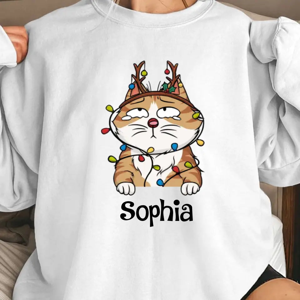 Christmas Kitten Pet Cat Breeds Custom Name Personalized Sweatshirt