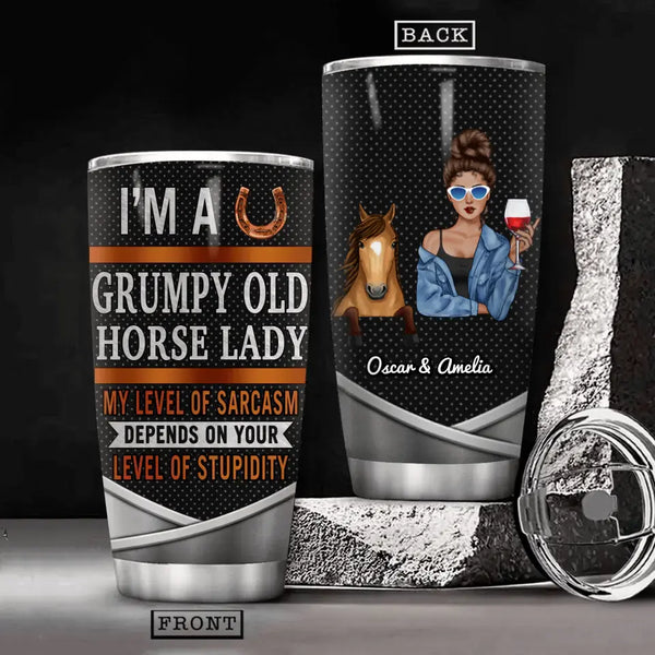 Personalisierter Becher „I Am A Grumpy Old Horse Lady“, bedruckt