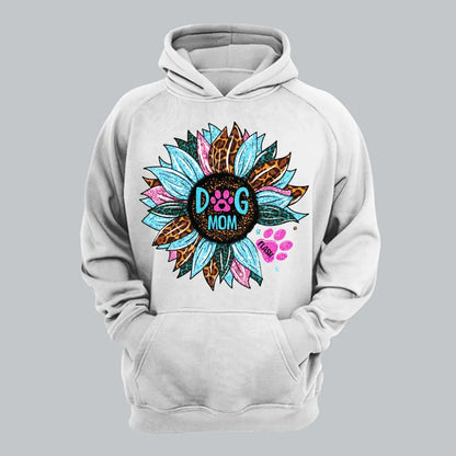 Personalized Sunflower & Dog Mom Tshirt Printed