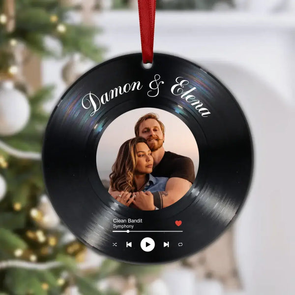 Personalisiertes Lied mit Foto-Acryl-Ornament – ​​beste Geschenkidee für Paare/Musikliebhaber/Geburtstagsgeschenk