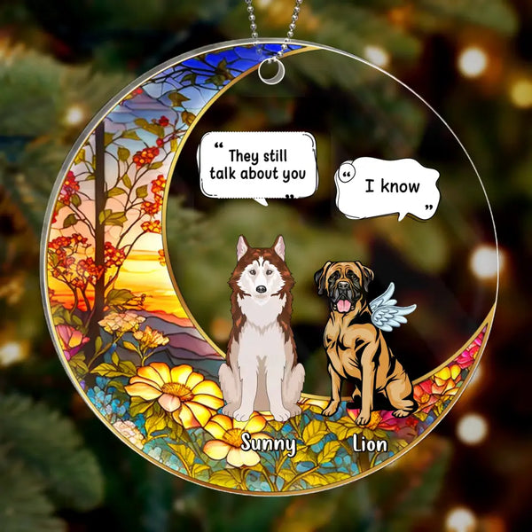 Personalisiertes Gedenk-Hunde-Acryl-Ornament – ​​bis zu 4 Hunde – Gedenk-Geschenkidee für Hundeliebhaber