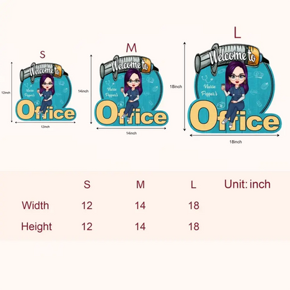 Personalisiertes Türschild – Geburtstagsgeschenk für Krankenschwester – Willkommen in meinem Büro