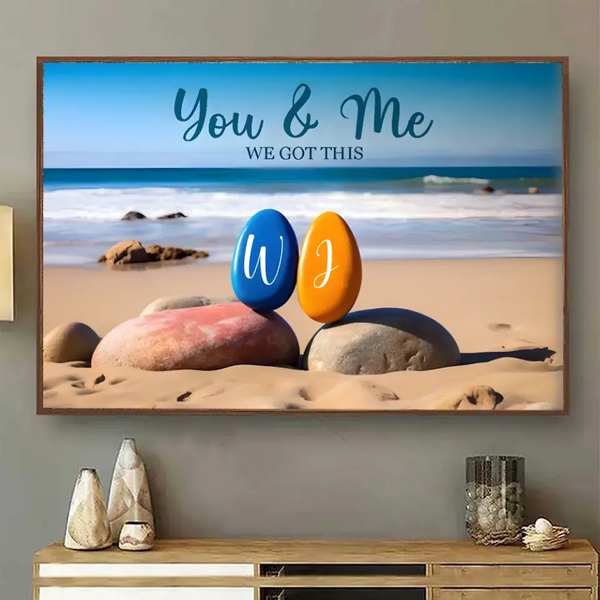 „You &amp; Me We Got This“ – personalisiertes Paar-Leinwand – Jubiläumsgeschenk, Geburtstagsgeschenk