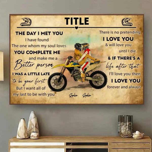 Personalisiertes Motocross Poster, Vintage Stil, Dirt Bike Geschenke für Freund, personalisiertes Geschenk für Ehemann