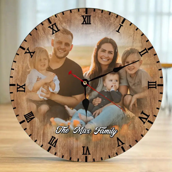 Personalized Custom Photo Wall Wooden Clock