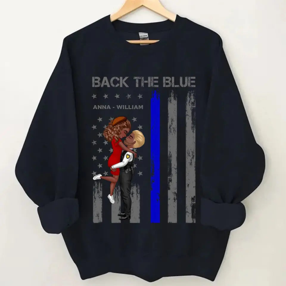 Personalized couple nurse police flag print clothes