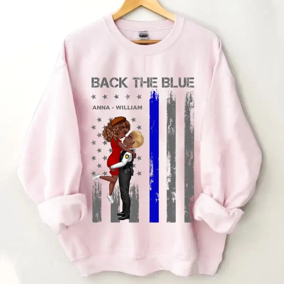 Personalized couple nurse police flag print clothes