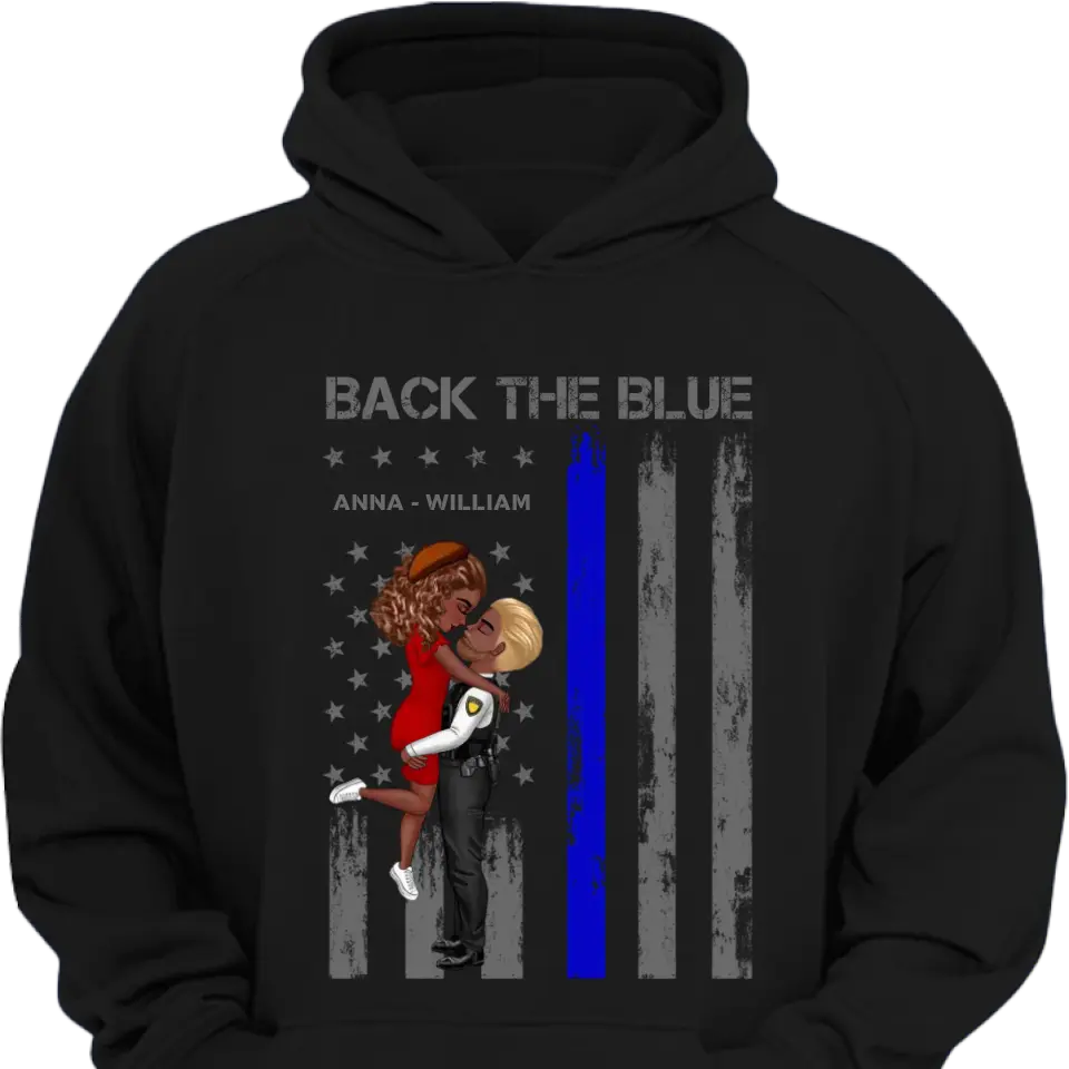 Personalized couple nurse police flag print clothes