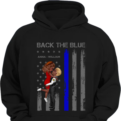 Personalized couple nurse police flag print clothes