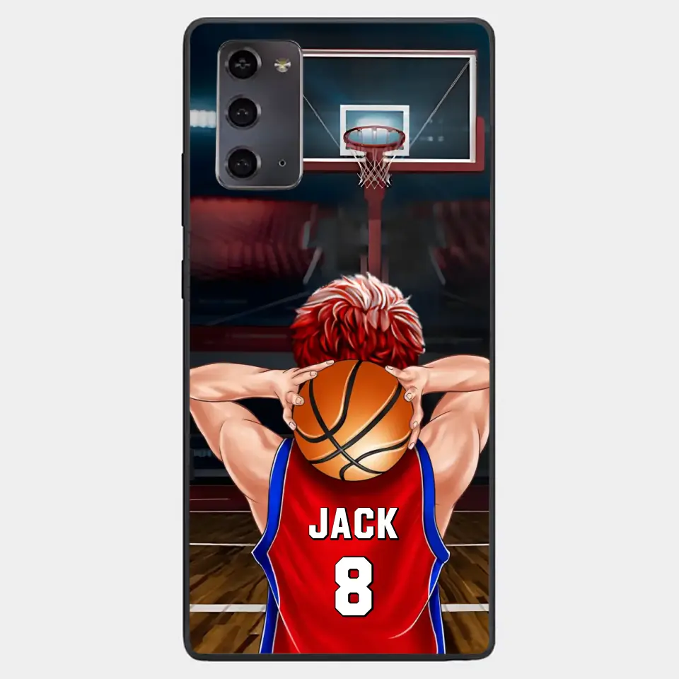 PERSONALISIERTE BASKETBALLSPIELER-TELEFONHÜLLE, GESCHENK FÜR BASKETBALL-LIEBHABER