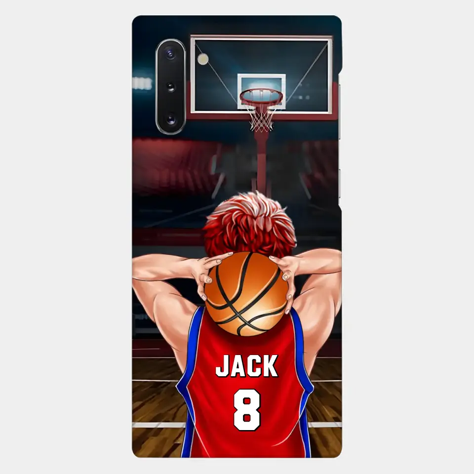 PERSONALISIERTE BASKETBALLSPIELER-TELEFONHÜLLE, GESCHENK FÜR BASKETBALL-LIEBHABER