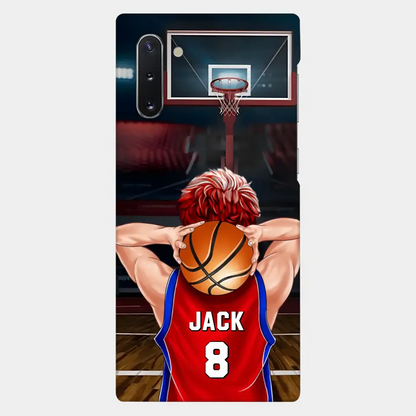 PERSONALISIERTE BASKETBALLSPIELER-TELEFONHÜLLE, GESCHENK FÜR BASKETBALL-LIEBHABER