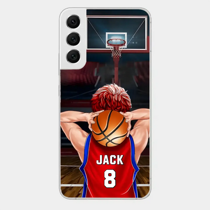 PERSONALISIERTE BASKETBALLSPIELER-TELEFONHÜLLE, GESCHENK FÜR BASKETBALL-LIEBHABER