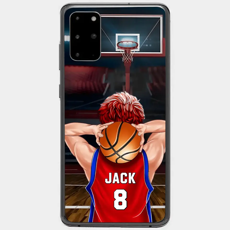 PERSONALISIERTE BASKETBALLSPIELER-TELEFONHÜLLE, GESCHENK FÜR BASKETBALL-LIEBHABER