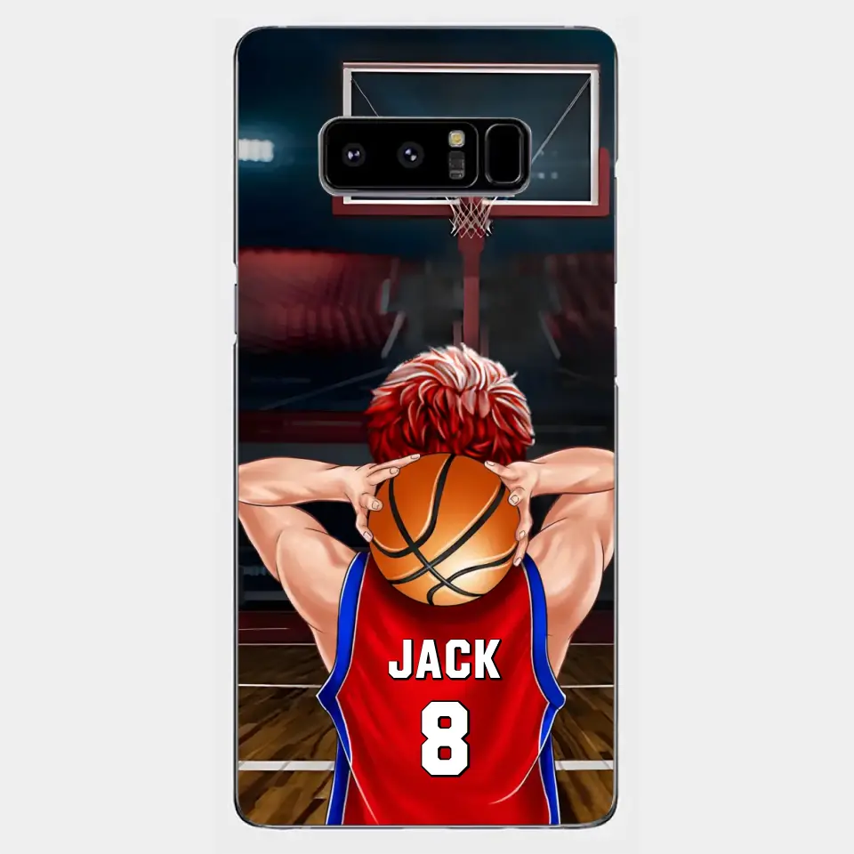 PERSONALISIERTE BASKETBALLSPIELER-TELEFONHÜLLE, GESCHENK FÜR BASKETBALL-LIEBHABER
