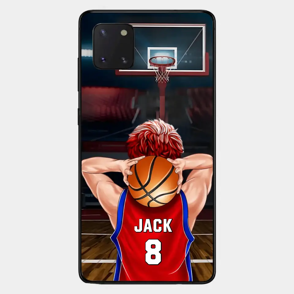 PERSONALISIERTE BASKETBALLSPIELER-TELEFONHÜLLE, GESCHENK FÜR BASKETBALL-LIEBHABER