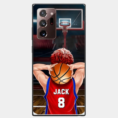 PERSONALISIERTE BASKETBALLSPIELER-TELEFONHÜLLE, GESCHENK FÜR BASKETBALL-LIEBHABER