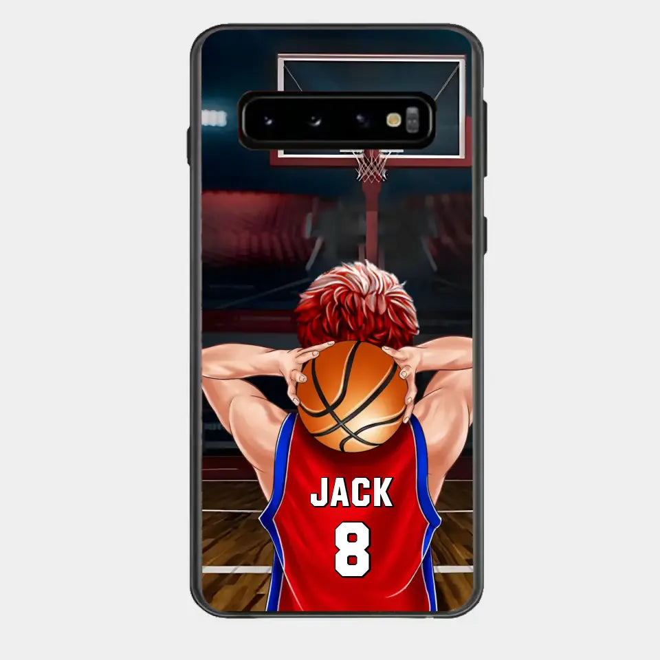PERSONALISIERTE BASKETBALLSPIELER-TELEFONHÜLLE, GESCHENK FÜR BASKETBALL-LIEBHABER