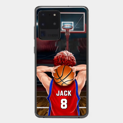 PERSONALISIERTE BASKETBALLSPIELER-TELEFONHÜLLE, GESCHENK FÜR BASKETBALL-LIEBHABER