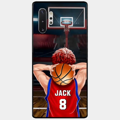 PERSONALISIERTE BASKETBALLSPIELER-TELEFONHÜLLE, GESCHENK FÜR BASKETBALL-LIEBHABER