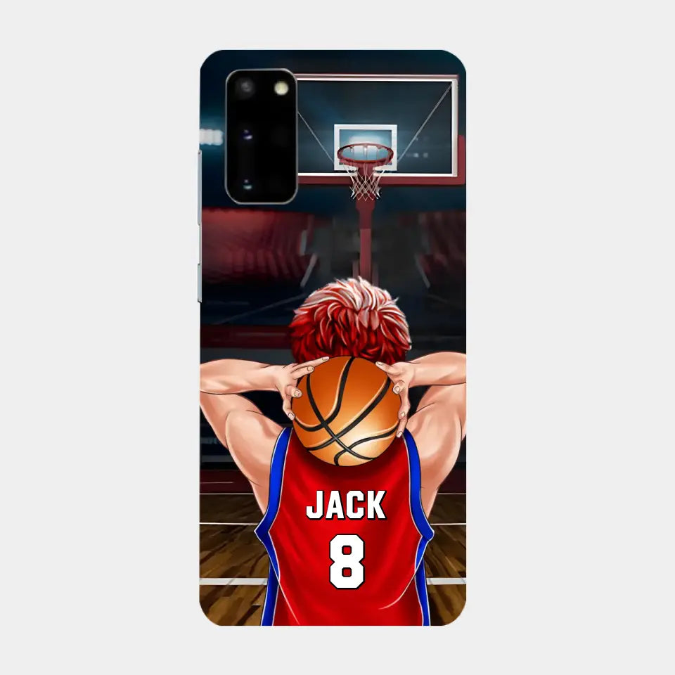 PERSONALISIERTE BASKETBALLSPIELER-TELEFONHÜLLE, GESCHENK FÜR BASKETBALL-LIEBHABER