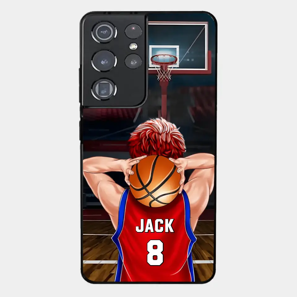 PERSONALISIERTE BASKETBALLSPIELER-TELEFONHÜLLE, GESCHENK FÜR BASKETBALL-LIEBHABER
