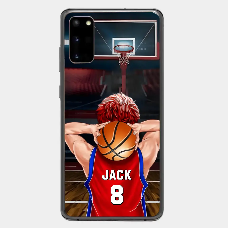 PERSONALISIERTE BASKETBALLSPIELER-TELEFONHÜLLE, GESCHENK FÜR BASKETBALL-LIEBHABER