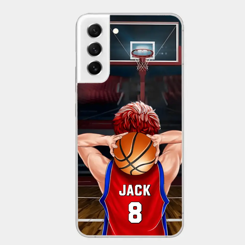 PERSONALISIERTE BASKETBALLSPIELER-TELEFONHÜLLE, GESCHENK FÜR BASKETBALL-LIEBHABER