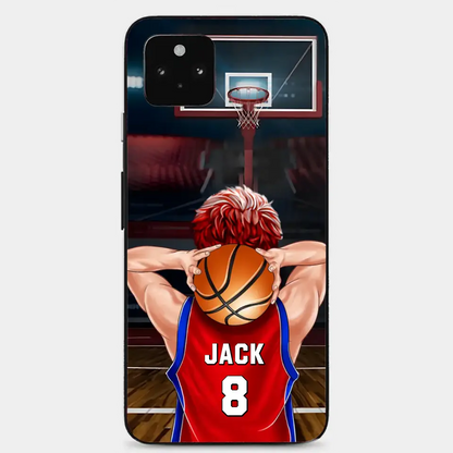 PERSONALISIERTE BASKETBALLSPIELER-TELEFONHÜLLE, GESCHENK FÜR BASKETBALL-LIEBHABER