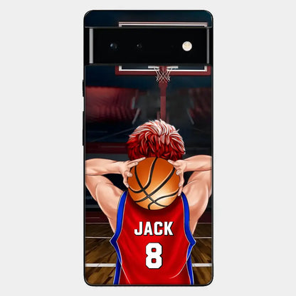 PERSONALISIERTE BASKETBALLSPIELER-TELEFONHÜLLE, GESCHENK FÜR BASKETBALL-LIEBHABER
