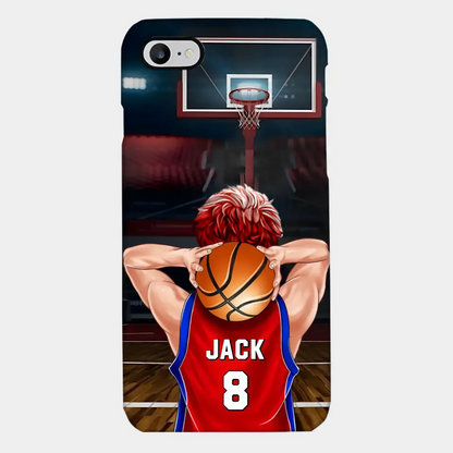 PERSONALISIERTE BASKETBALLSPIELER-TELEFONHÜLLE, GESCHENK FÜR BASKETBALL-LIEBHABER