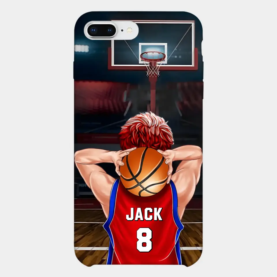 PERSONALISIERTE BASKETBALLSPIELER-TELEFONHÜLLE, GESCHENK FÜR BASKETBALL-LIEBHABER