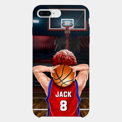 PERSONALISIERTE BASKETBALLSPIELER-TELEFONHÜLLE, GESCHENK FÜR BASKETBALL-LIEBHABER