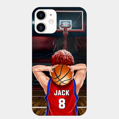 PERSONALISIERTE BASKETBALLSPIELER-TELEFONHÜLLE, GESCHENK FÜR BASKETBALL-LIEBHABER