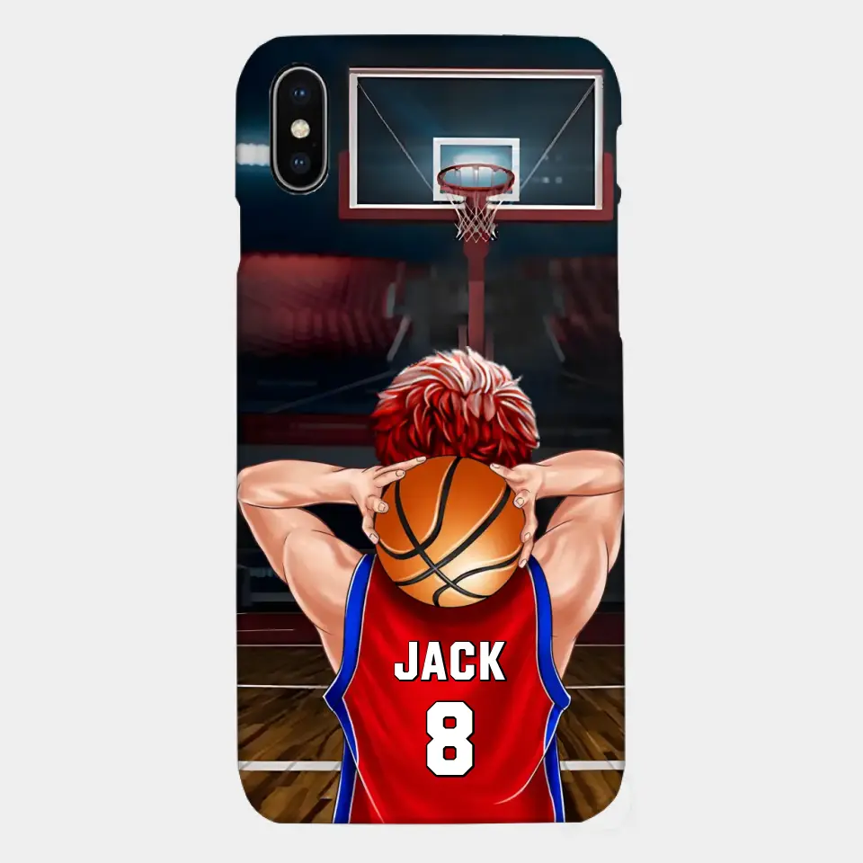 PERSONALISIERTE BASKETBALLSPIELER-TELEFONHÜLLE, GESCHENK FÜR BASKETBALL-LIEBHABER