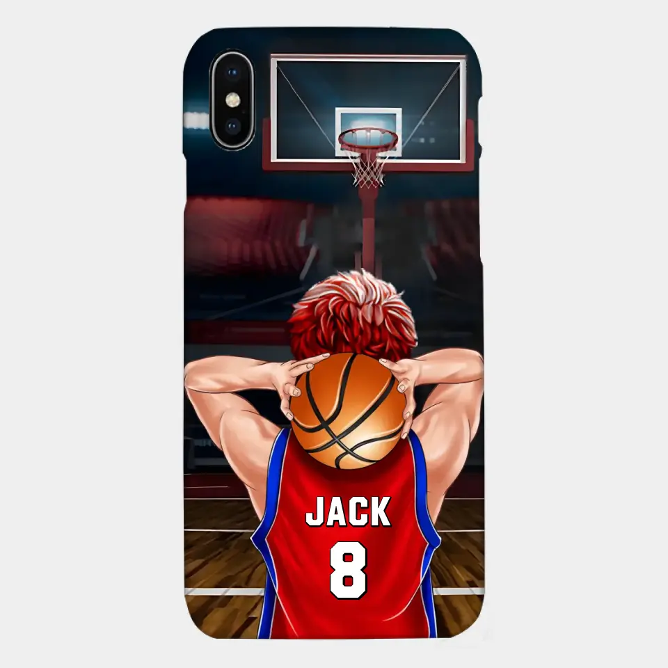 PERSONALISIERTE BASKETBALLSPIELER-TELEFONHÜLLE, GESCHENK FÜR BASKETBALL-LIEBHABER