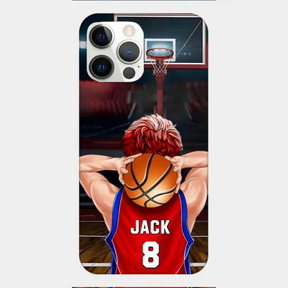 PERSONALISIERTE BASKETBALLSPIELER-TELEFONHÜLLE, GESCHENK FÜR BASKETBALL-LIEBHABER