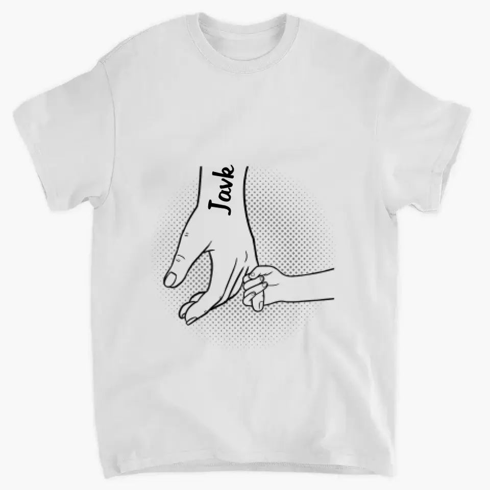 Hand in Hand werde ich euch alle immer beschützen – personalisierte, individuelle Unisex-Familienkleidung – Vatertagsgeschenke für Papa, Opa