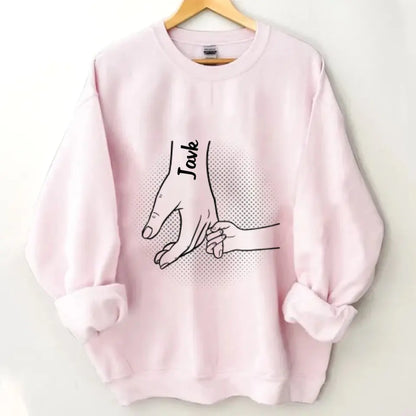 Hand in Hand werde ich euch alle immer beschützen – personalisierte, individuelle Unisex-Familienkleidung – Vatertagsgeschenke für Papa, Opa