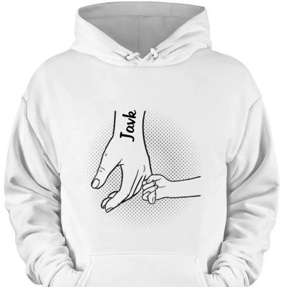 Hand in Hand werde ich euch alle immer beschützen – personalisierte, individuelle Unisex-Familienkleidung – Vatertagsgeschenke für Papa, Opa