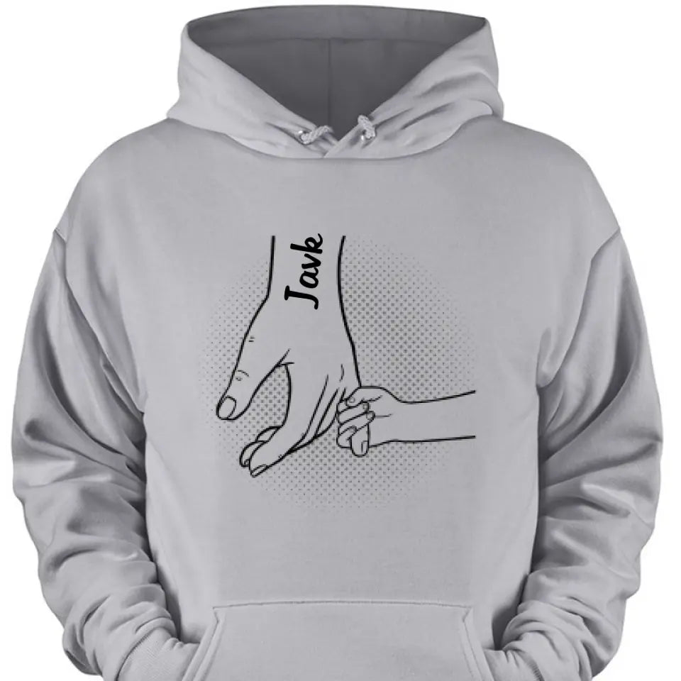 Hand in Hand werde ich euch alle immer beschützen – personalisierte, individuelle Unisex-Familienkleidung – Vatertagsgeschenke für Papa, Opa