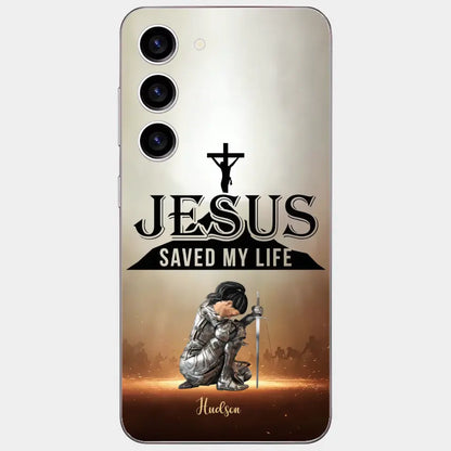 Personalisierte Handyhülle „Jesus hat mein Leben gerettet“.